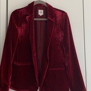 Red GAP velvet cranberry blazer